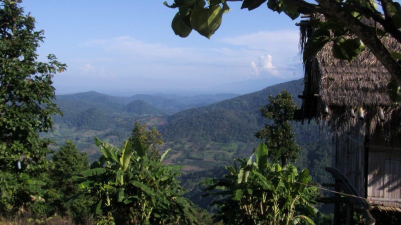 There were little settlements of Thai villages in little patches here and there on the way up.