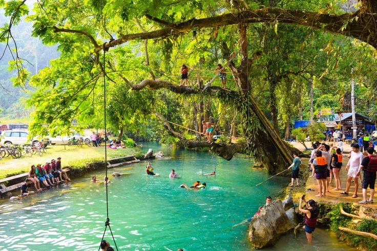 Image result for blue lagoon vang vieng